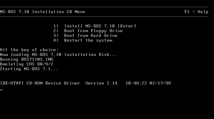 скачать ms dos 7.10 iso