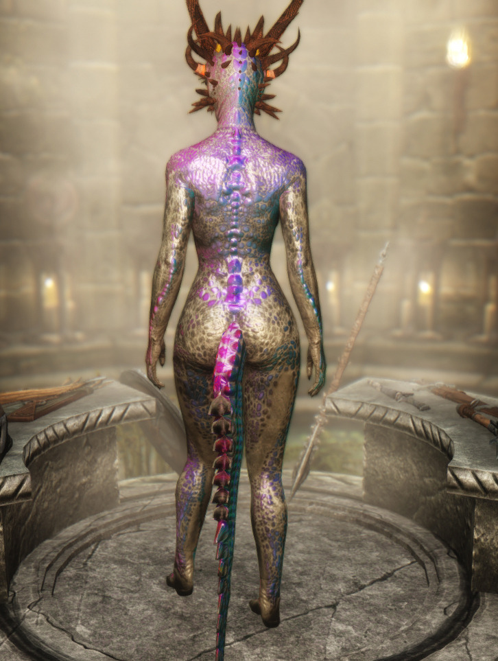 Skyrim Feminine Argonian Textures For Cbbe Unp Chameleon And